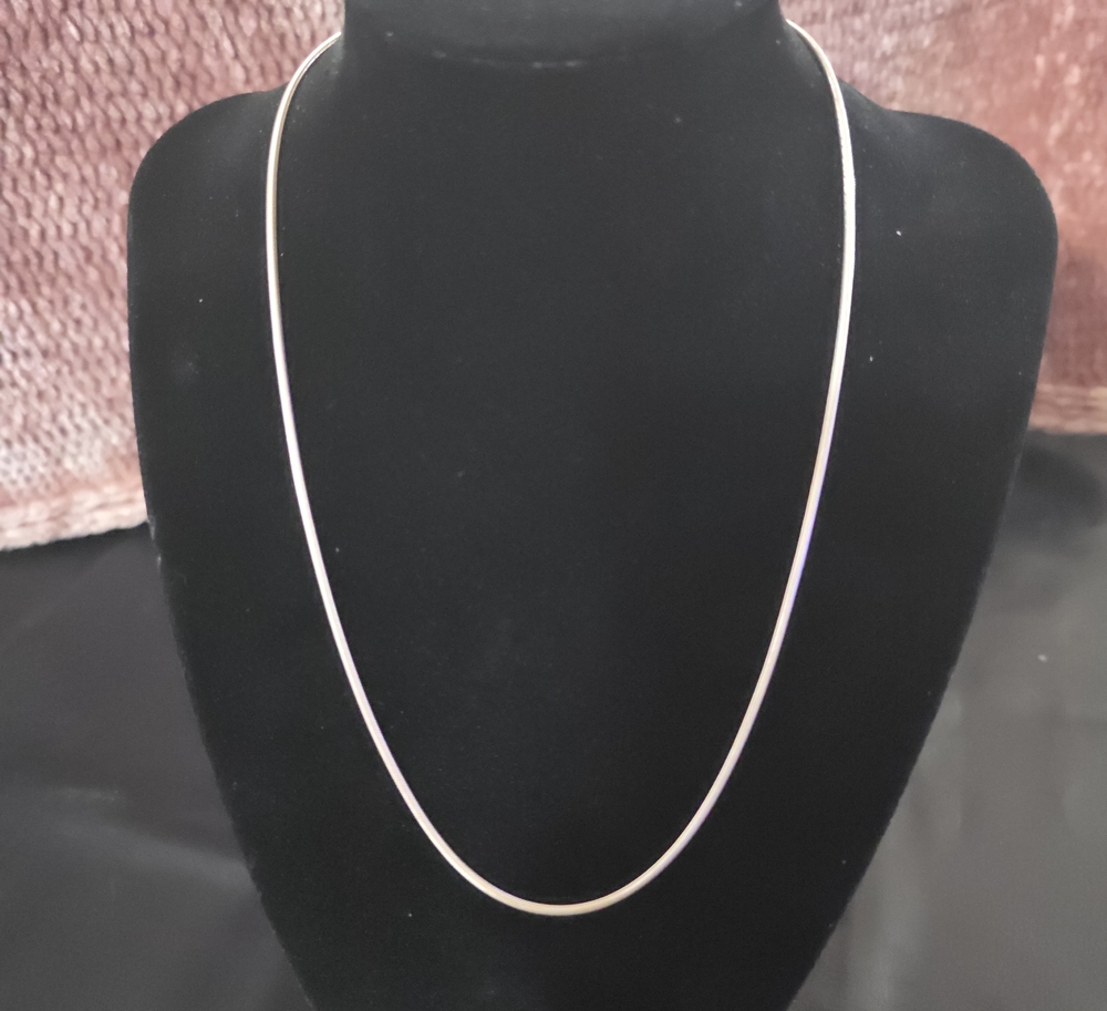 Sterling Silver Smooth Snake Chain Necklace - White